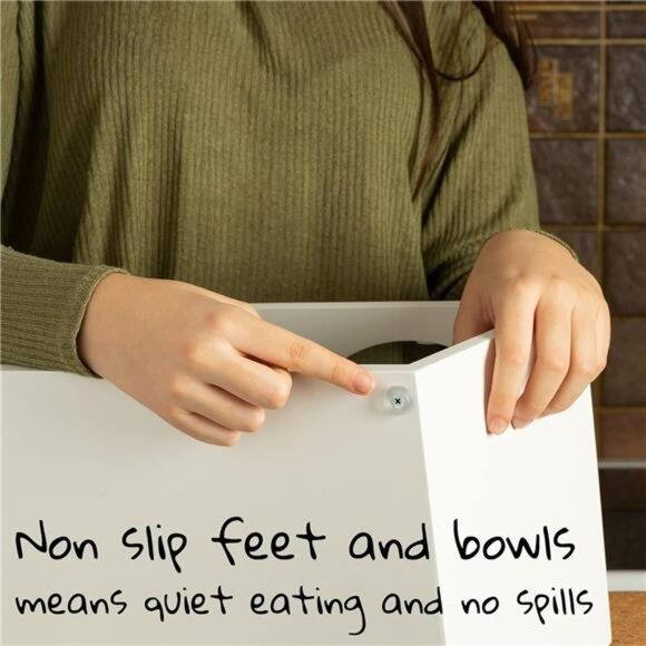 Elevated Dog Bowl Stand - 7" Raised Pet Feeder for Medium Dogs with Four Bowls - Picture 4 of 7